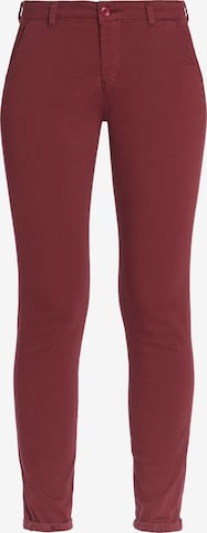 Le Temps Des Cerises Regular Chino Pants in Red: front