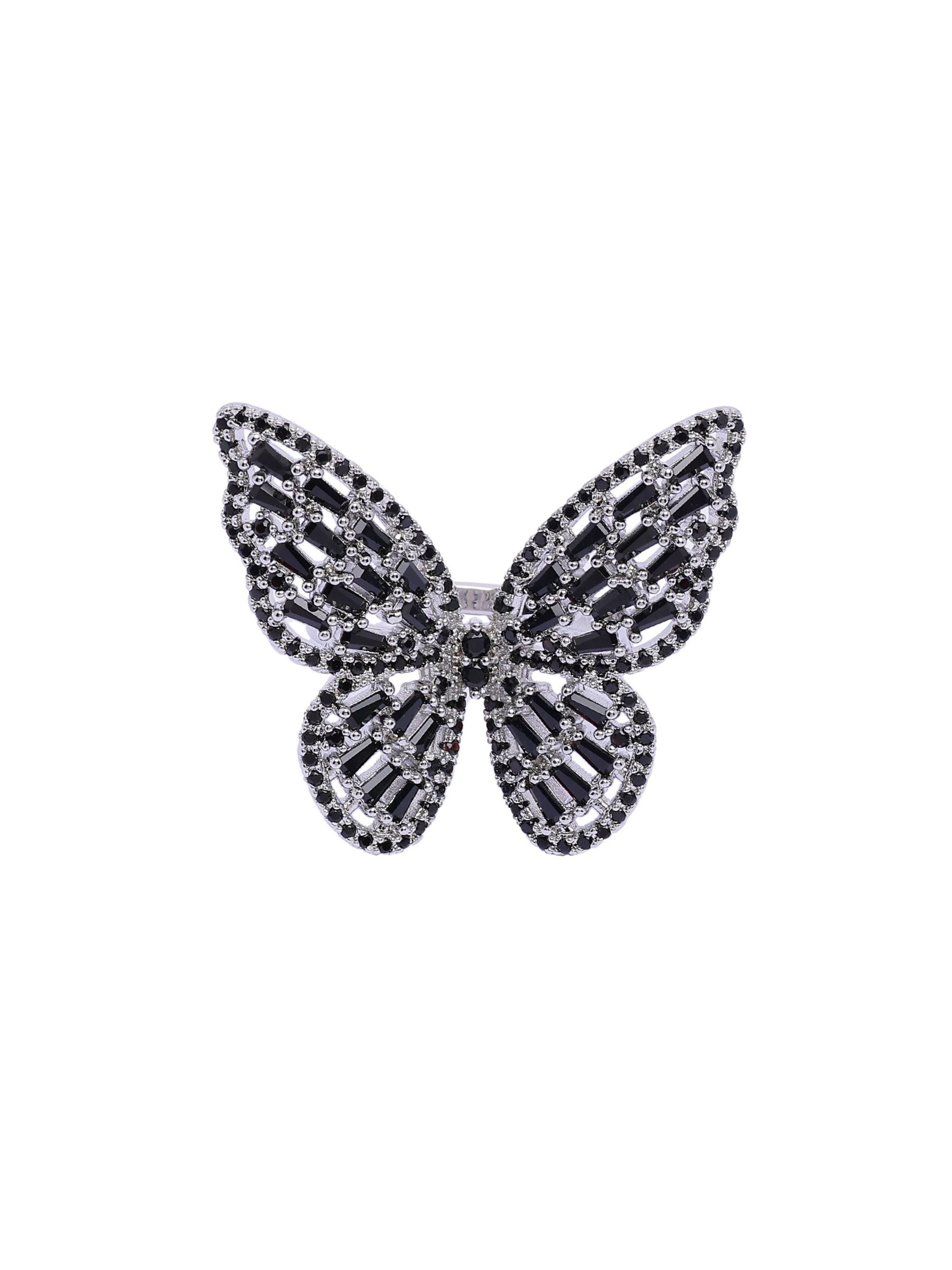 AVANT-GARDE PARIS Ring 'Karolinara'‌‌‌‌‌‌‌‌‌ in Schwarz: Vorderseite