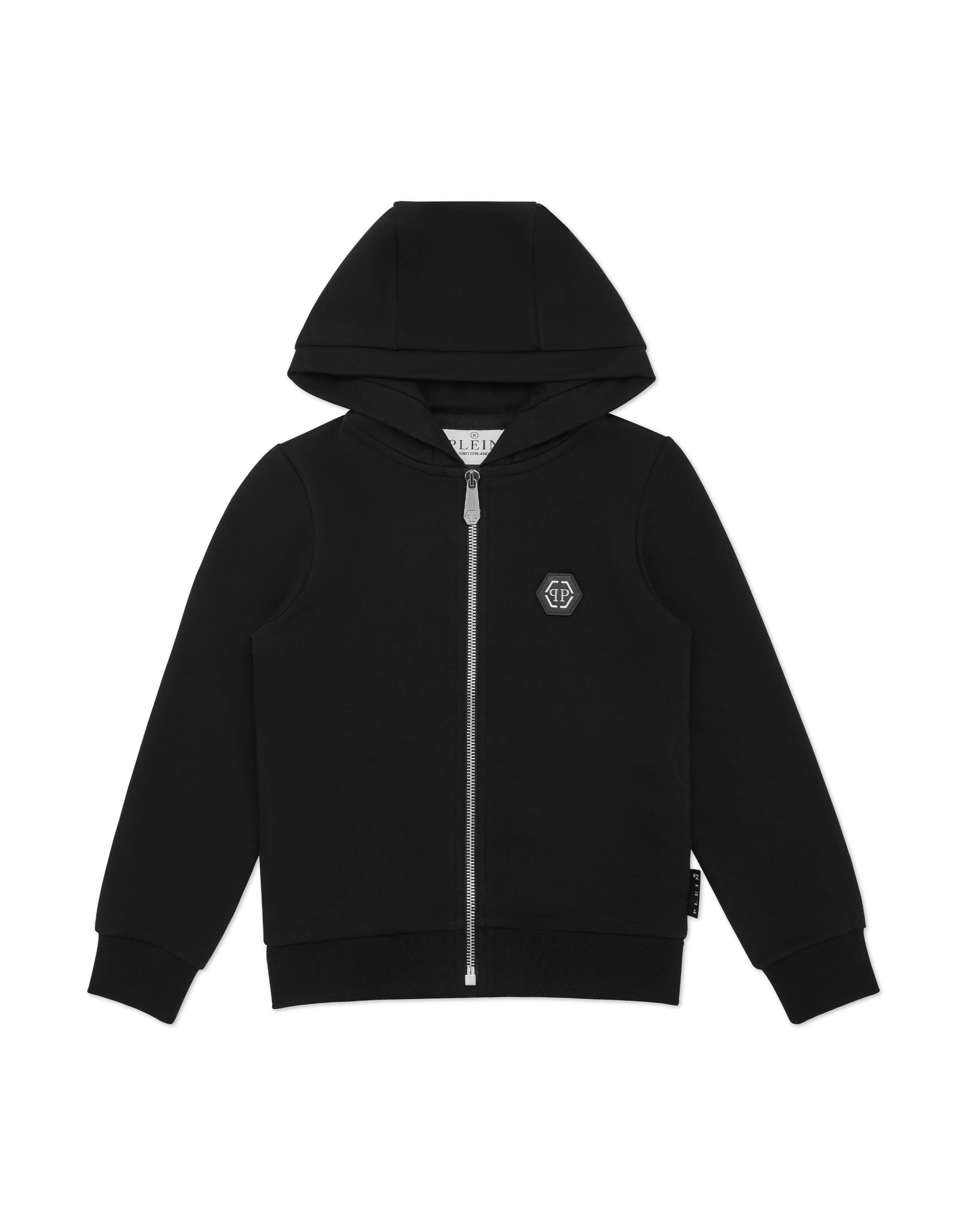 Philipp Plein - Sudadera con cremallera 'Teddy' en negro: frente