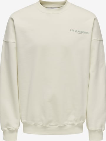 Only & Sons Sweatshirt 'Les Classiques' in White: front