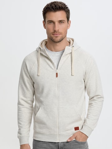 BLEND Sweat jacket 'Speedy' in Beige: front