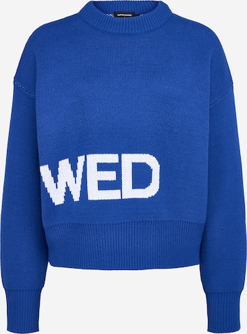 UNFOLLOWED x ABOUT YOU Пуловер 'SIGNATURE' в синьо: отпред