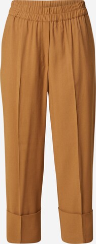 SECOND FEMALE Loose fit Pleated Pants 'Disa' in Brown: front