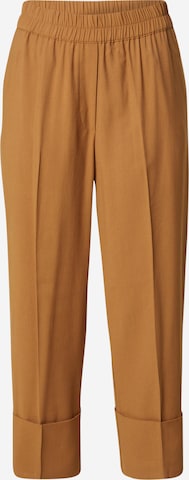 SECOND FEMALE Loose fit Pleated Pants 'Disa' in Brown: front