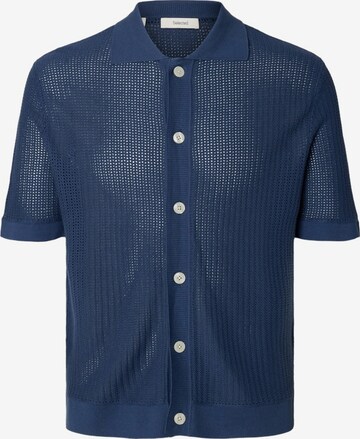 SELECTED Strickjacke 'SLHSHANE' in Blau: Vorderseite