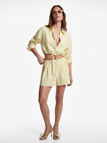 Koton Loose fit Pleat-Front Pants in Yellow