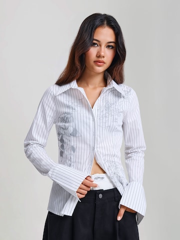 Ed Hardy Blouse in Wit: voorkant