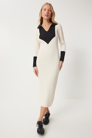 Happiness İstanbul - Vestido de malha em bege: frente