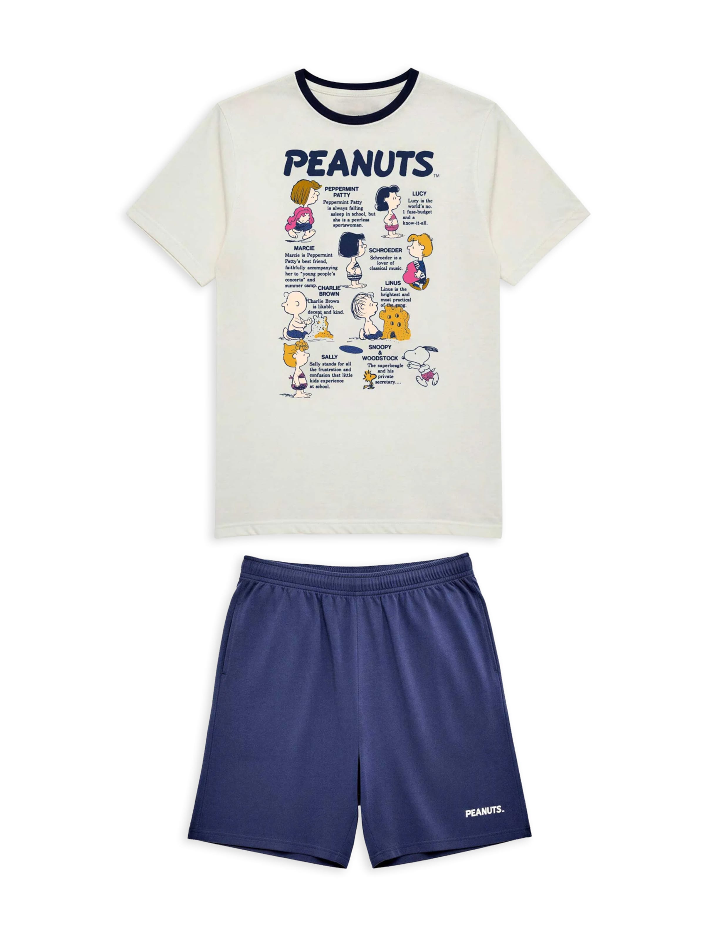 Gisela Pyjama kort in Wit: voorkant