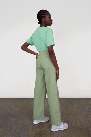 Wide Leg Jean 'Freda' Aligne en vert