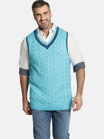 Charles Colby Sweater Vest in Blue: front