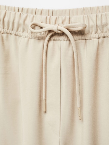 MANGO Loosefit Hose 'FLUIDO' in Beige