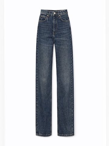 IT'S BASIC Regular Jeans 'Rhinestone Straight High Rise Jeans' in Blauw: voorkant