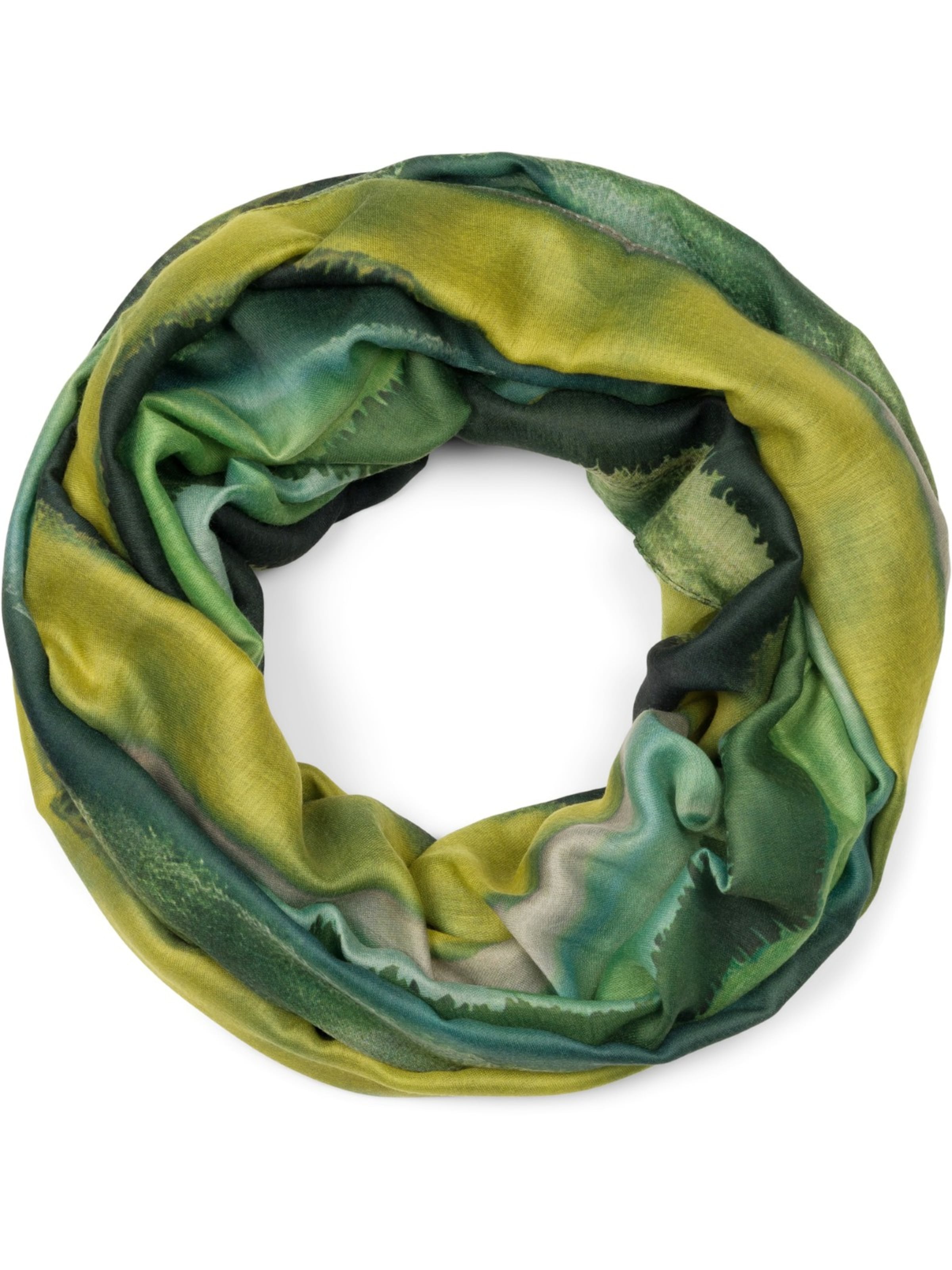 styleBREAKER Schlauchschal 'Bunter Loop Aquarell Farbverlauf Streifen'‌‌ in Grün: Vorderseite