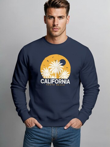 Neverless Sweatshirt 'California' in Blau: Vorderseite