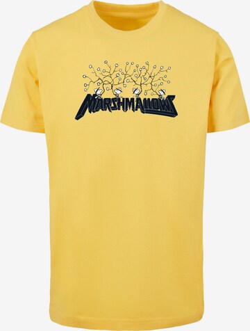 Merchcode Shirt 'Peanuts - Marshmallows' in Geel: voorkant