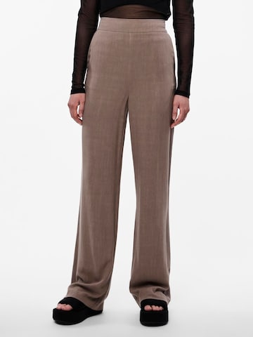 PIECES Wide leg Trousers 'VINSTY' in Brown: front