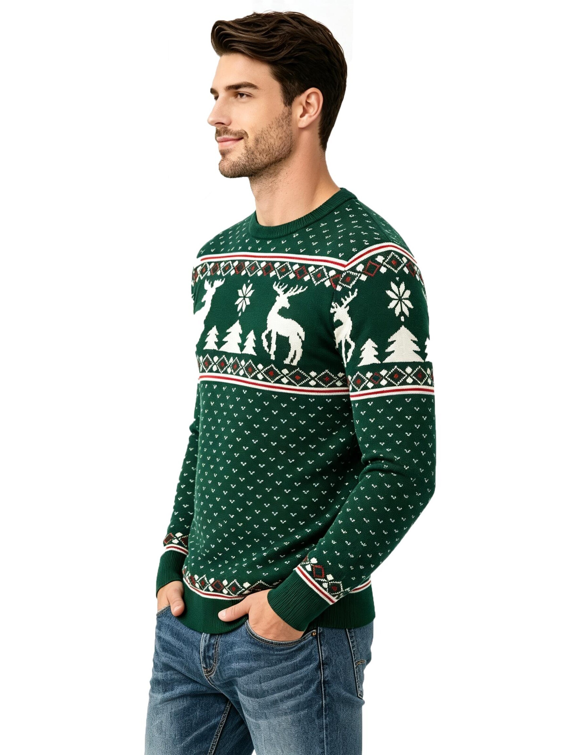 KoJooin Sweater 'Weihnachtspullover für Herren' in Green