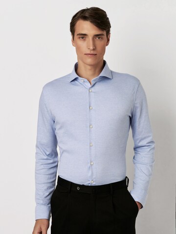 DESOTO Slim fit Zakelijk overhemd in Blauw: voorkant