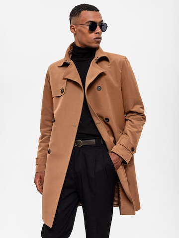 Antioch Between-seasons coat in Brown: front