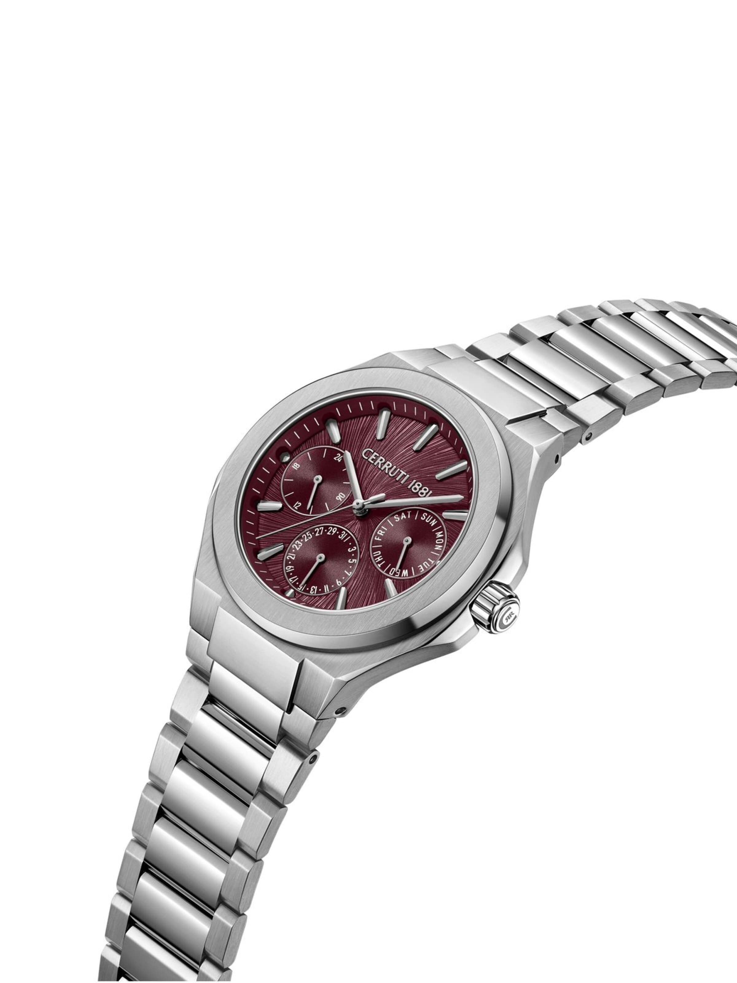 CERRUTI 1881 Analogové hodinky 'Function watch Lucardo Slim' – stříbrná