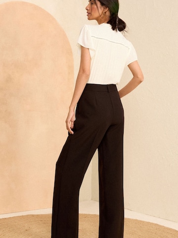 Wide Leg Pantalon à plis love & roses en noir