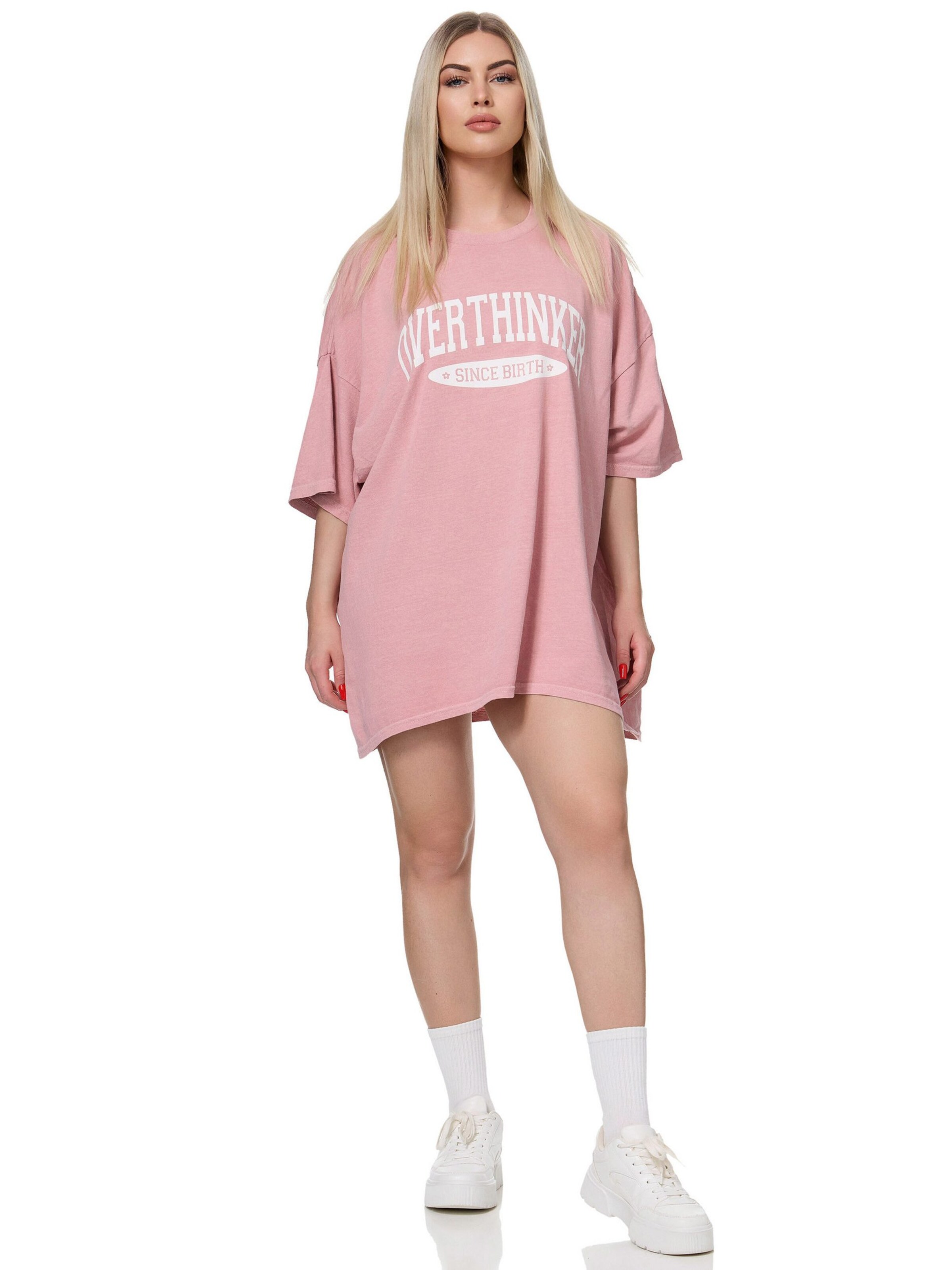 Worldclassca Oversized Shirt 'Overthinker' in Pink