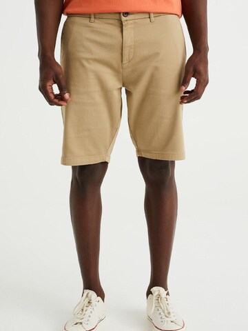 WE Fashion Slim fit Chino Pants in Beige: front