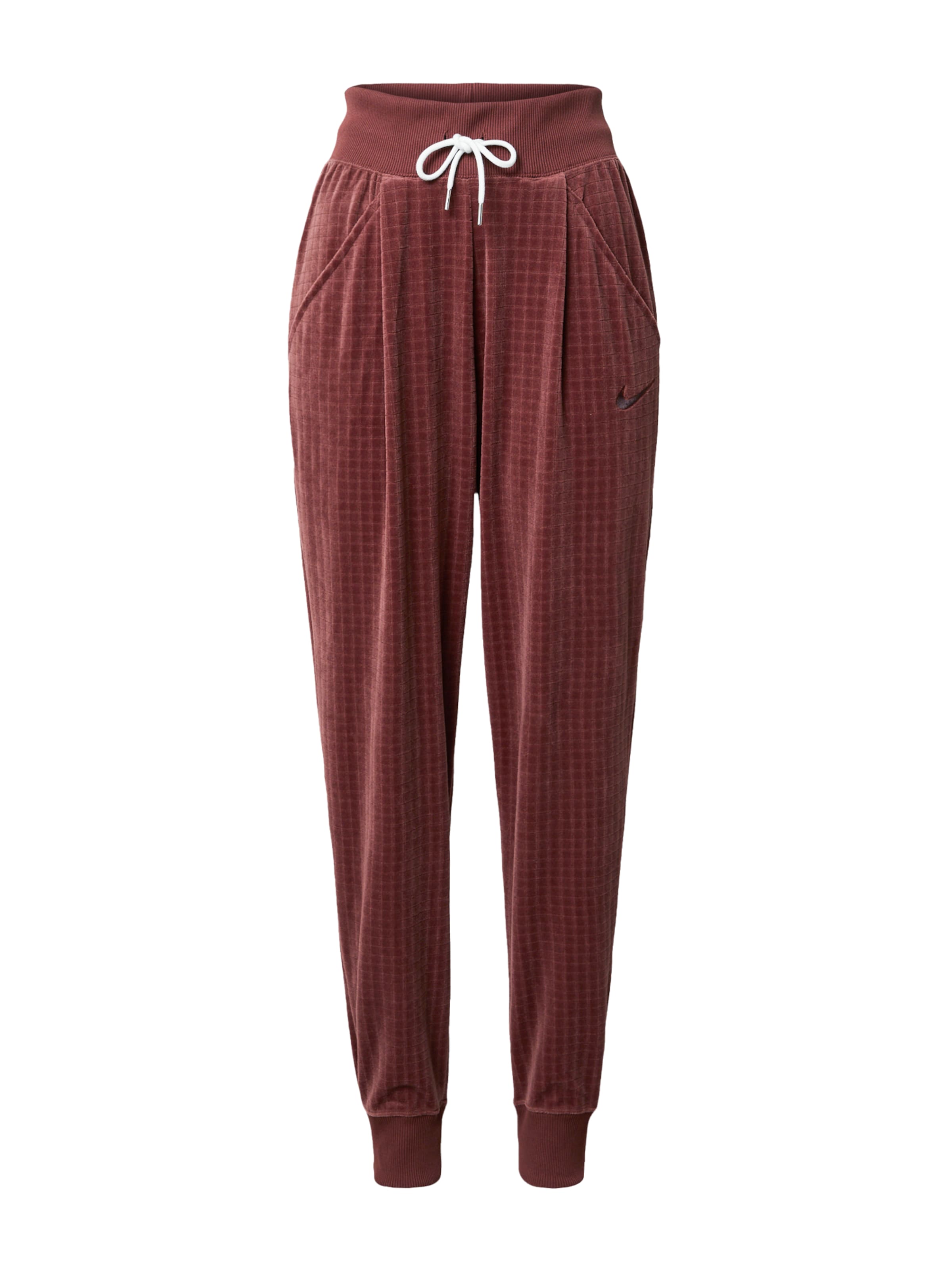 Nike Sportswear - Tapered Calças com pregas em castanho: frente