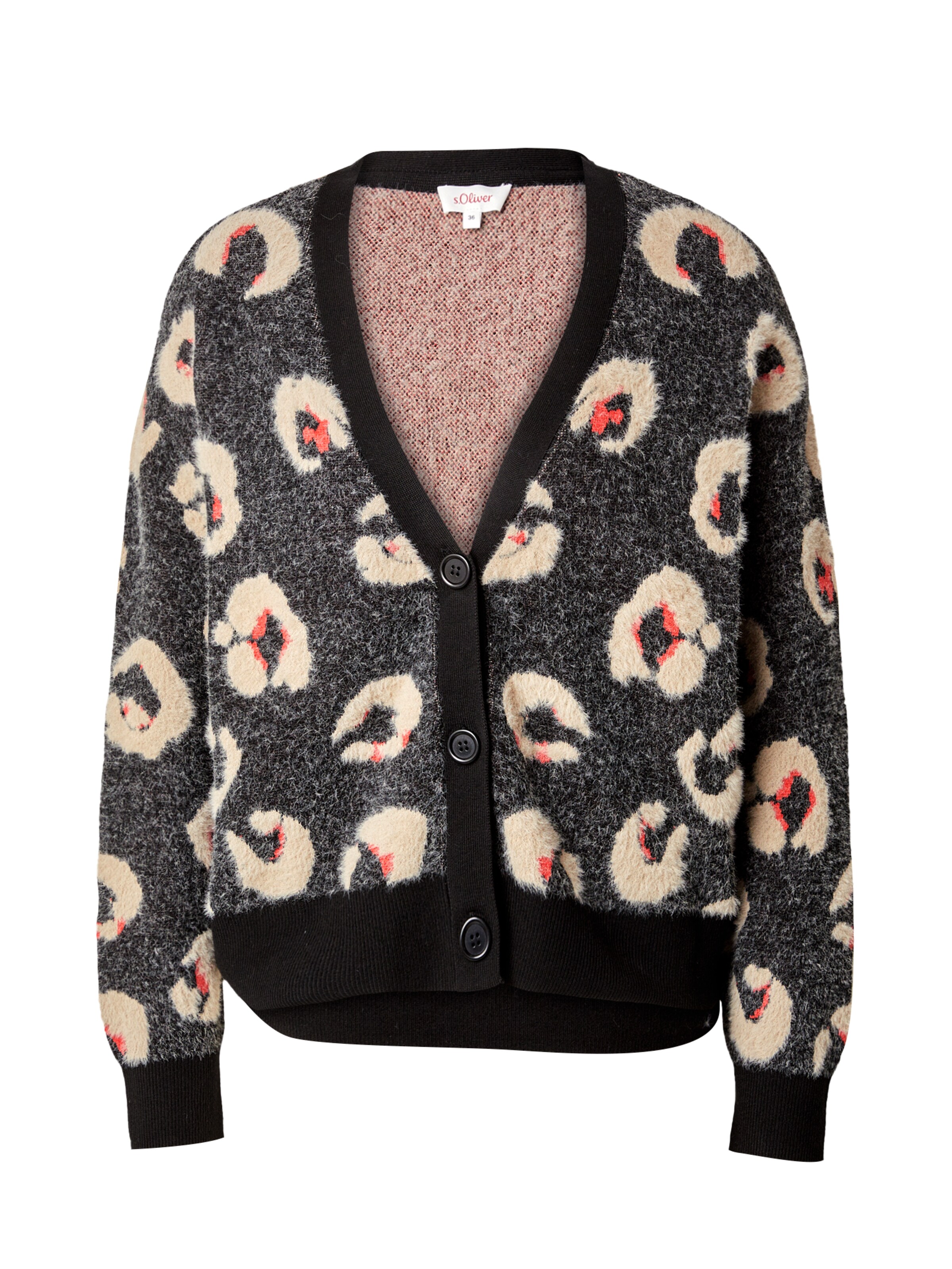 s.Oliver Gebreid vest in Zwart: voorkant