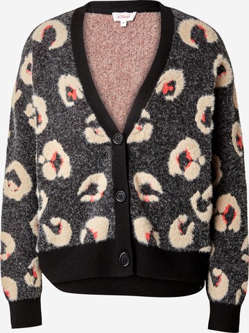 s.Oliver Knit Cardigan in Black: front