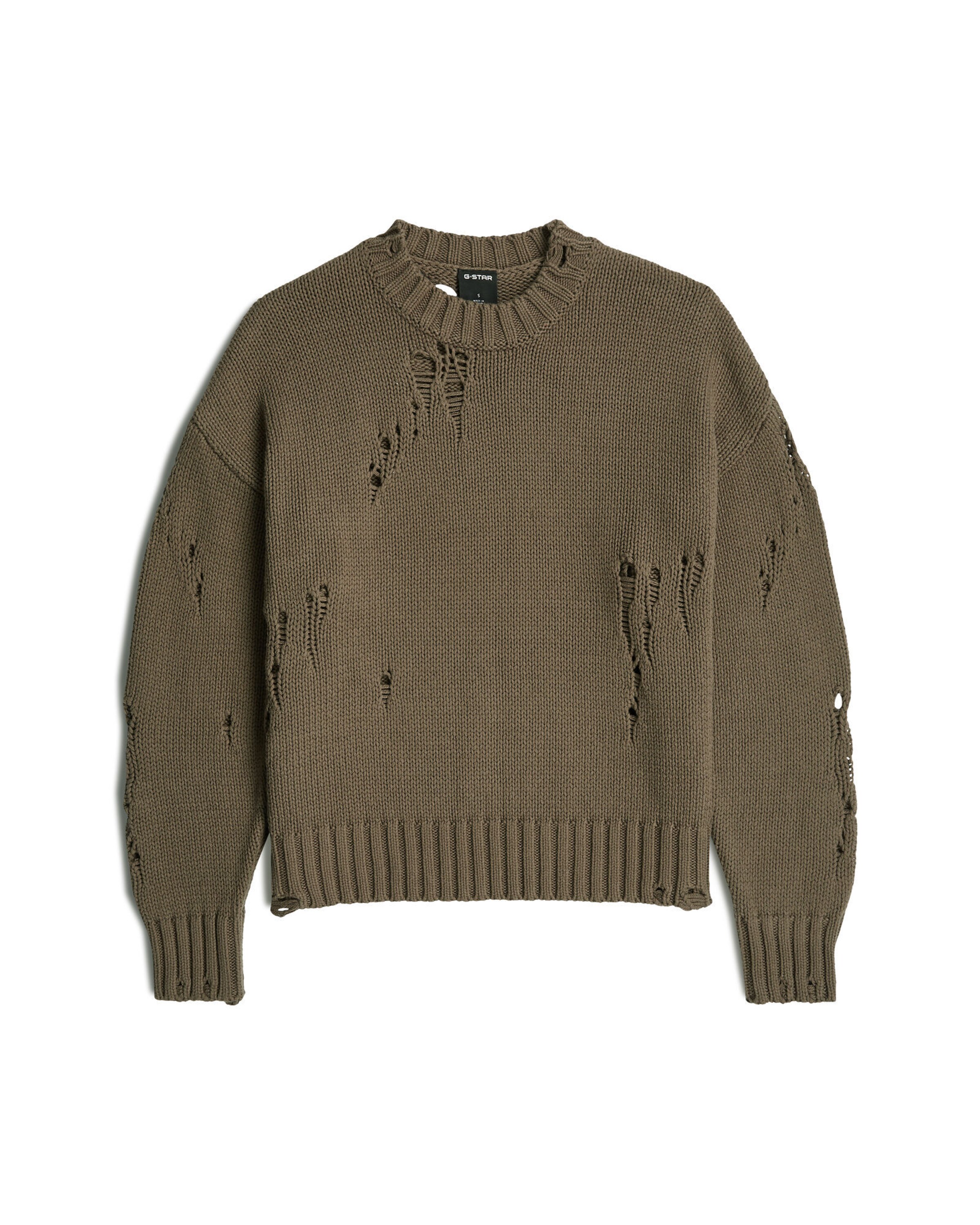 Pull-over 'Drop Needle Loose Knit Pullover' G-STAR en marron : devant
