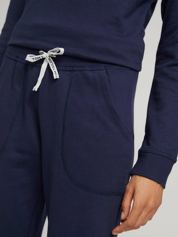 Regular Pantalon de pyjama TOM TAILOR en bleu