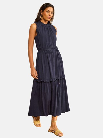 Robe d’été love & roses en bleu : devant