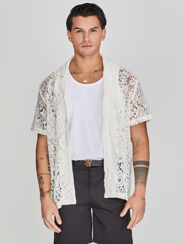 SikSilk Regular fit Overhemd in Beige: voorkant