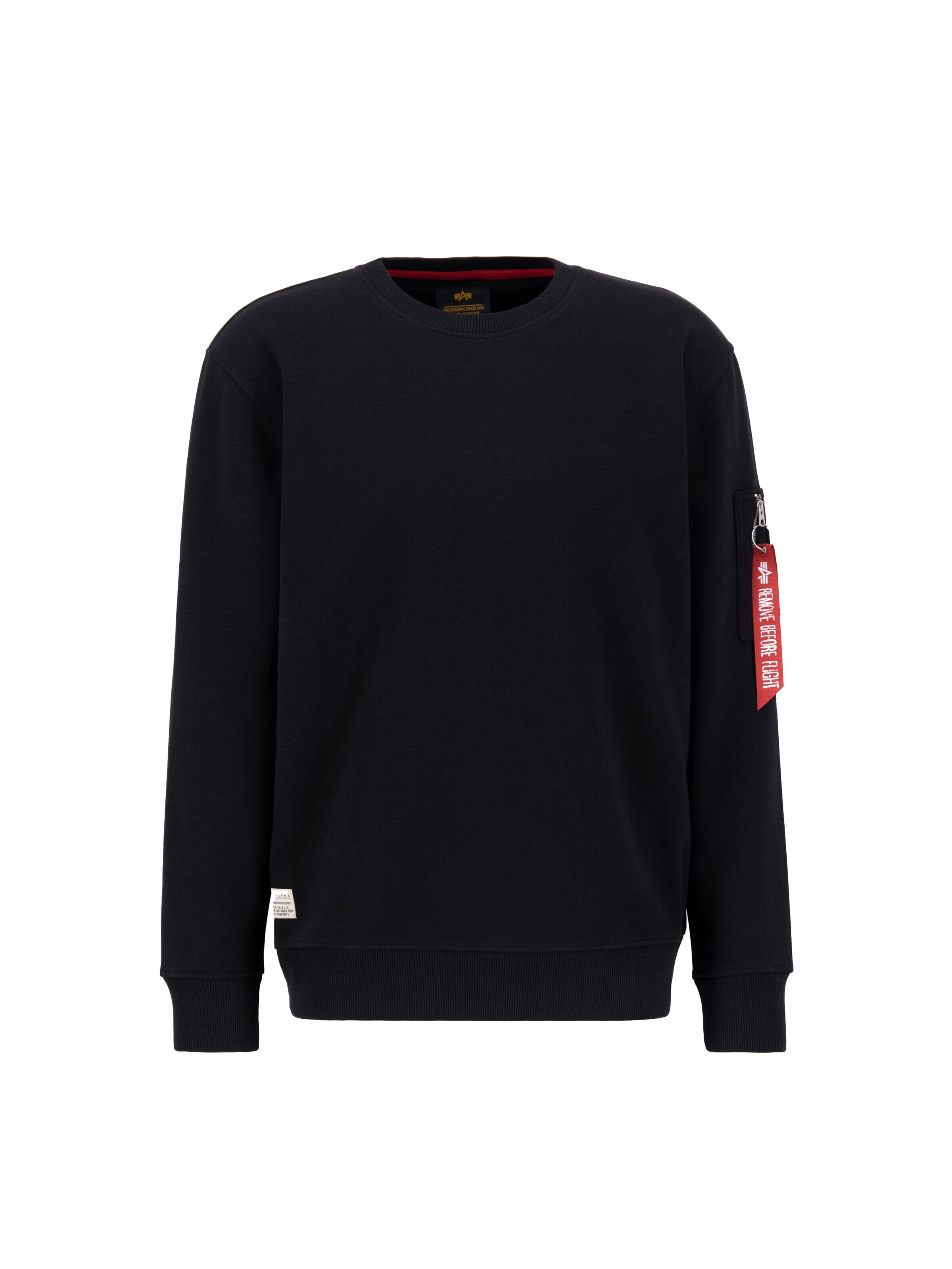 ALPHA INDUSTRIES Sweatshirt 'USN Blood Chit'‌‌ in Schwarz: Vorderseite