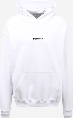 Youman Sweatshirt 'Joe' in Wit: voorkant