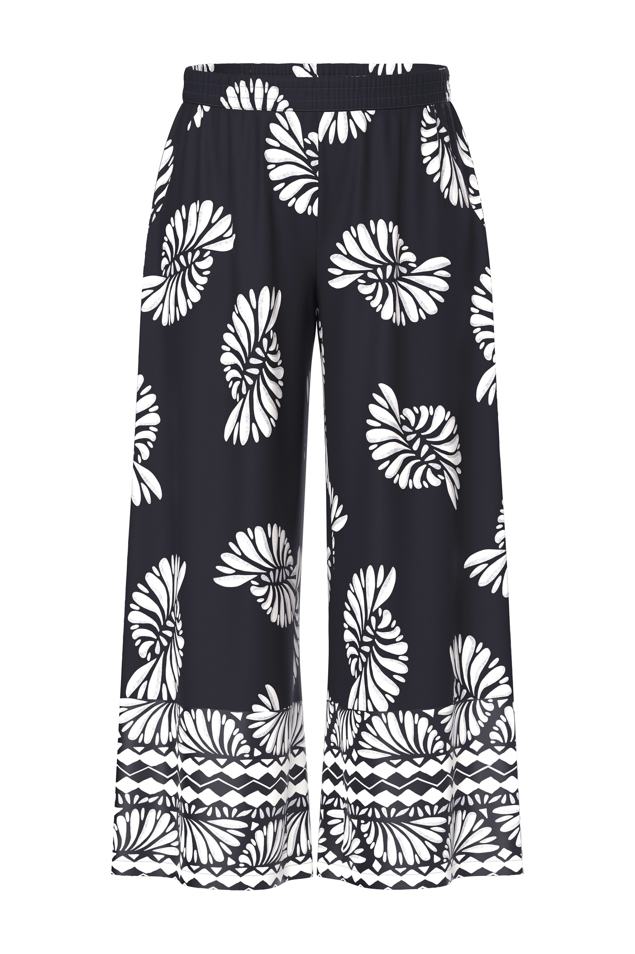 Wide Leg Pantalon Ulla Popken en noir : devant