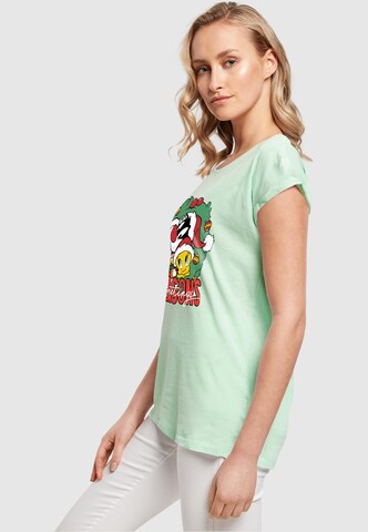 ABSOLUTE CULT Shirt 'Looney Tunes - Seasons Greetings' in Groen