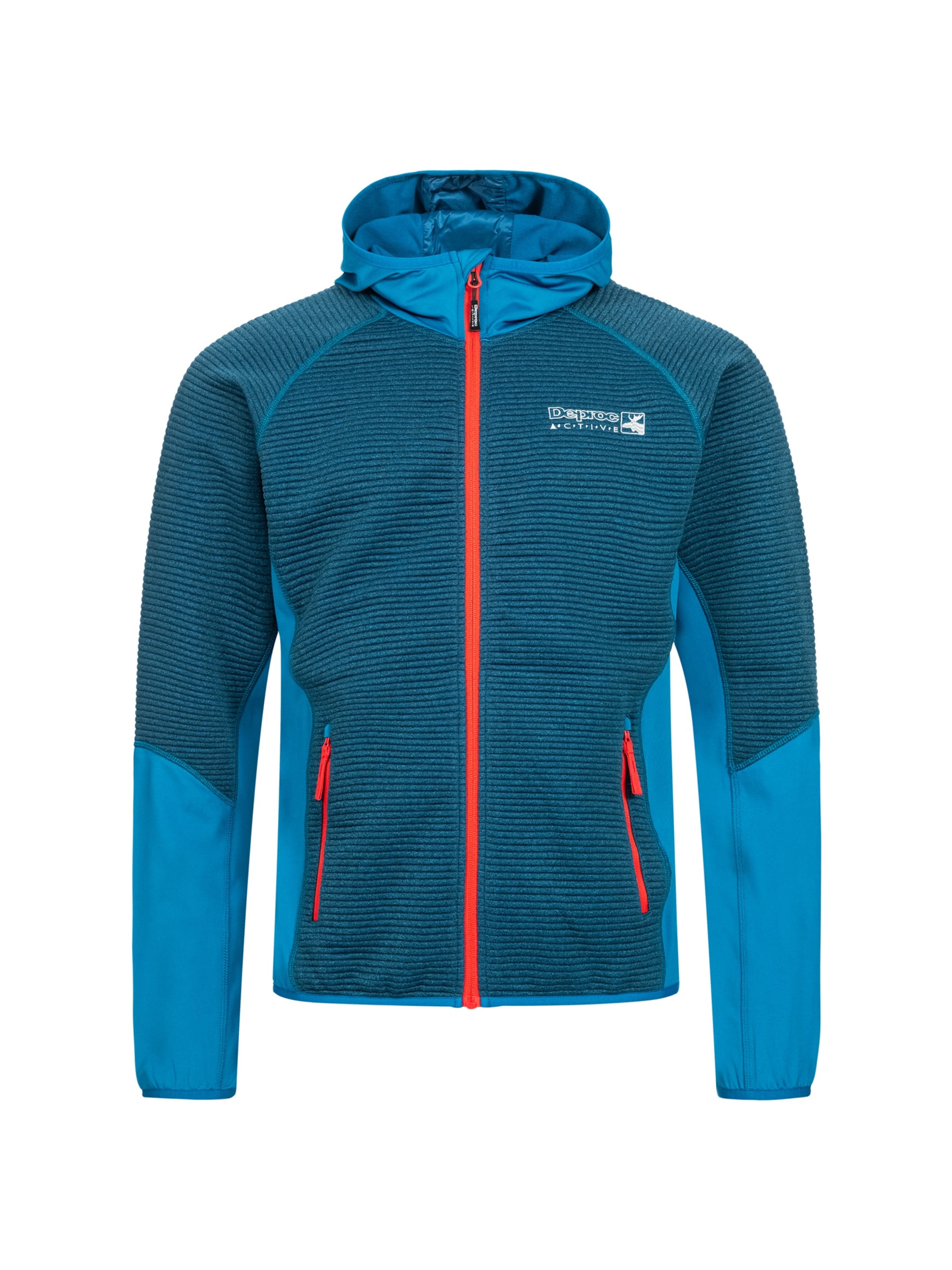 deproc Fleecejacke 'ELM' in Blau: Vorderseite