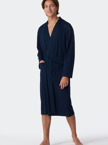 SCHIESSER Long Bathrobe in Blue