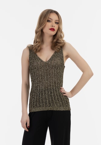 Tops en tricot faina en noir : devant