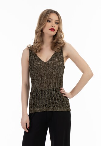 Tops en tricot faina en noir : devant