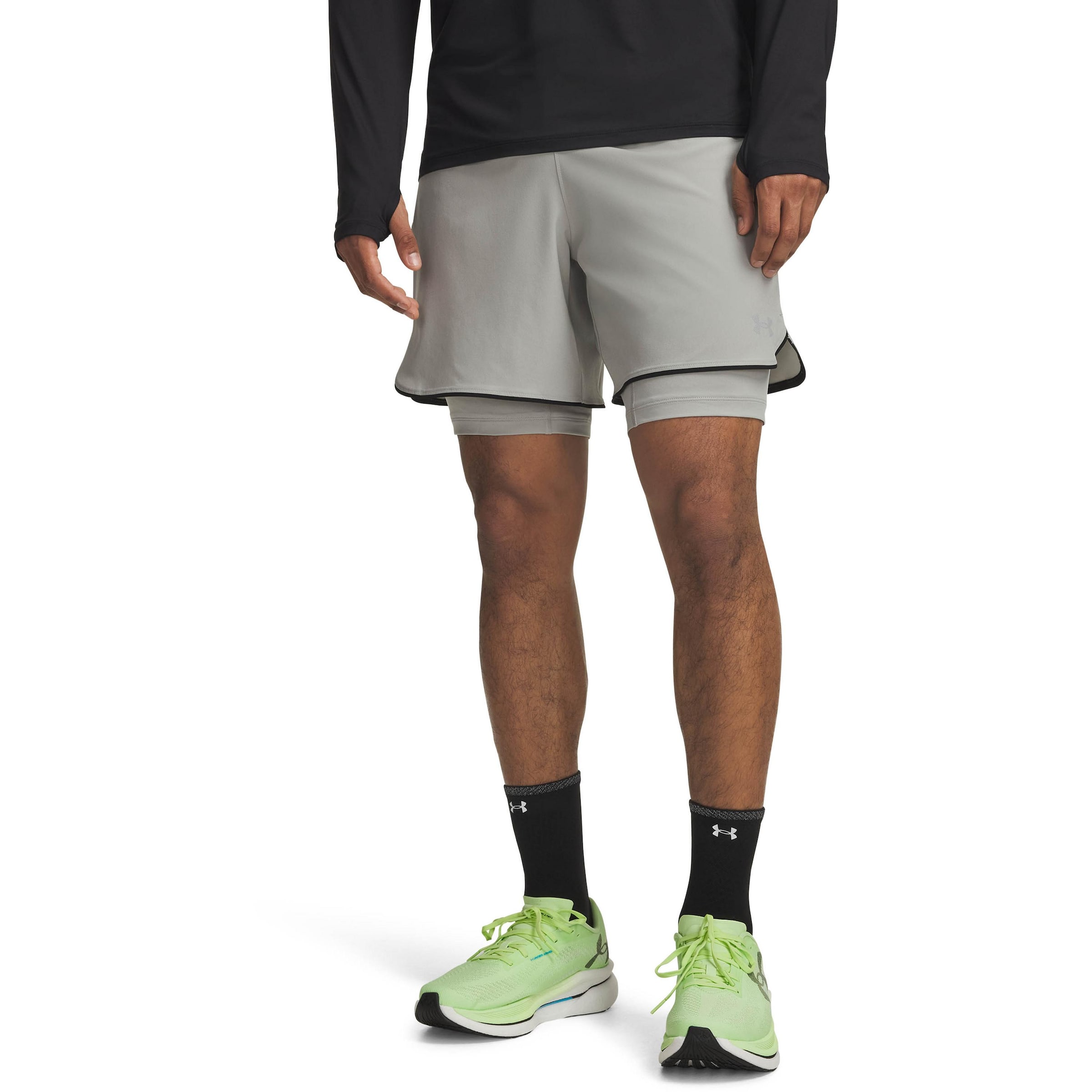 UNDER ARMOUR Regular Sportbroek 'Velociti Pro' in Grijs: voorkant