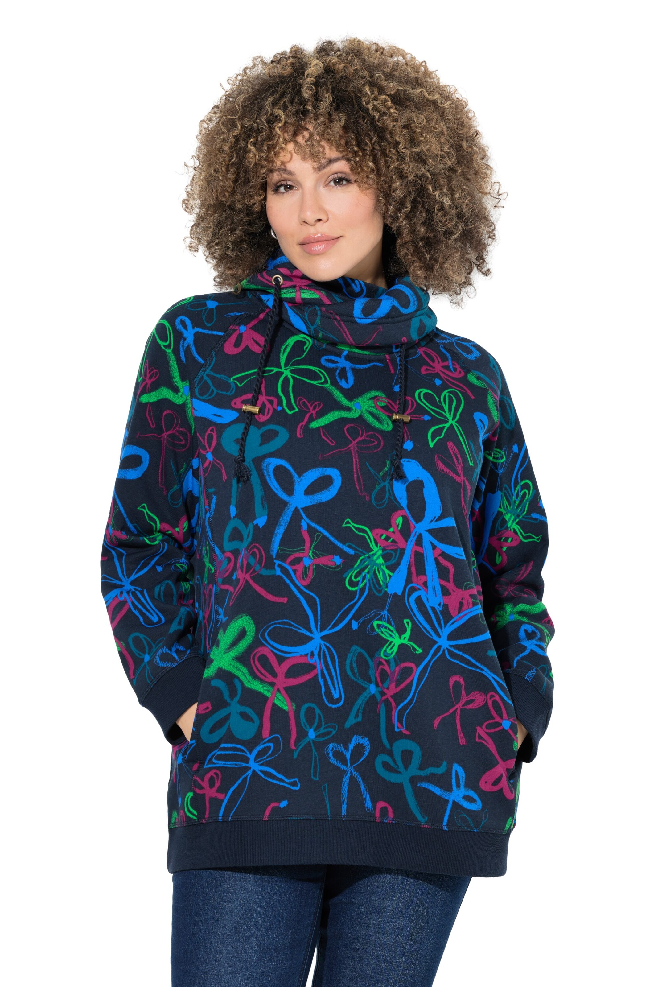 Ulla Popken Sweatshirt in Blau: Vorderseite