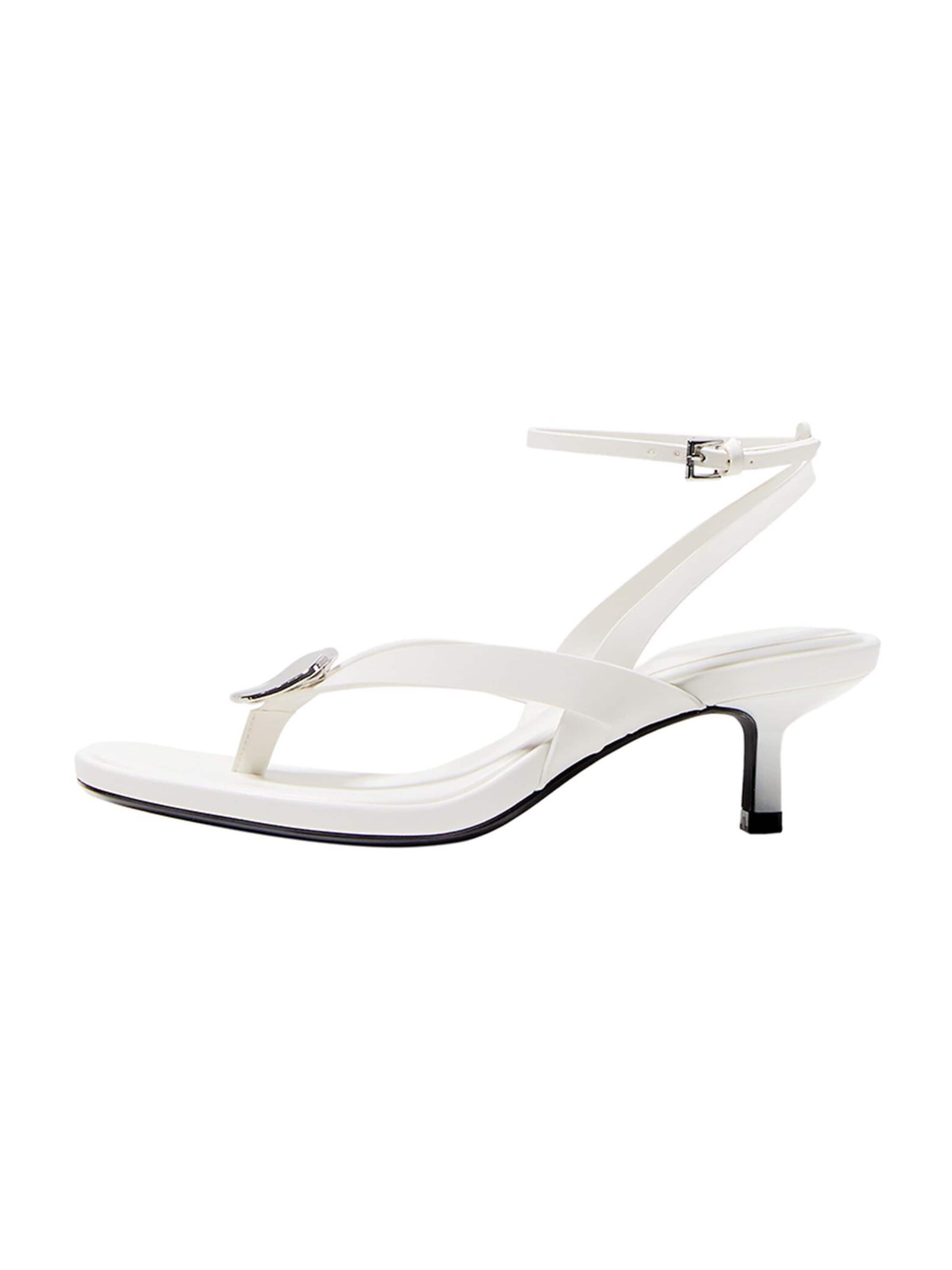 Bershka T-bar sandals in White