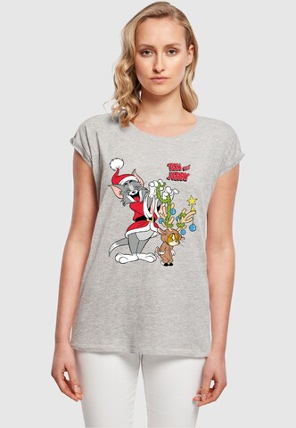 ABSOLUTE CULT Shirt 'Tom And Jerry - Reindeer' in Grey: front