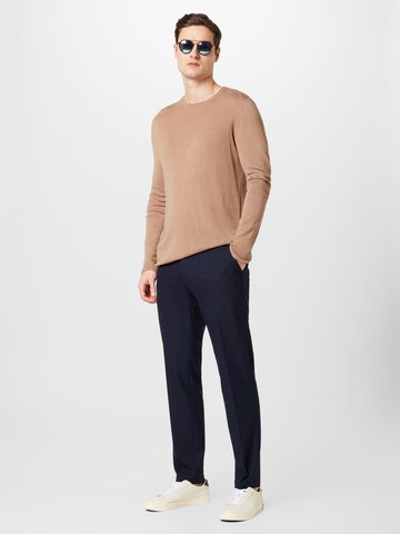 BOSS Black Regular Pleated Pants 'Genius' in Blue