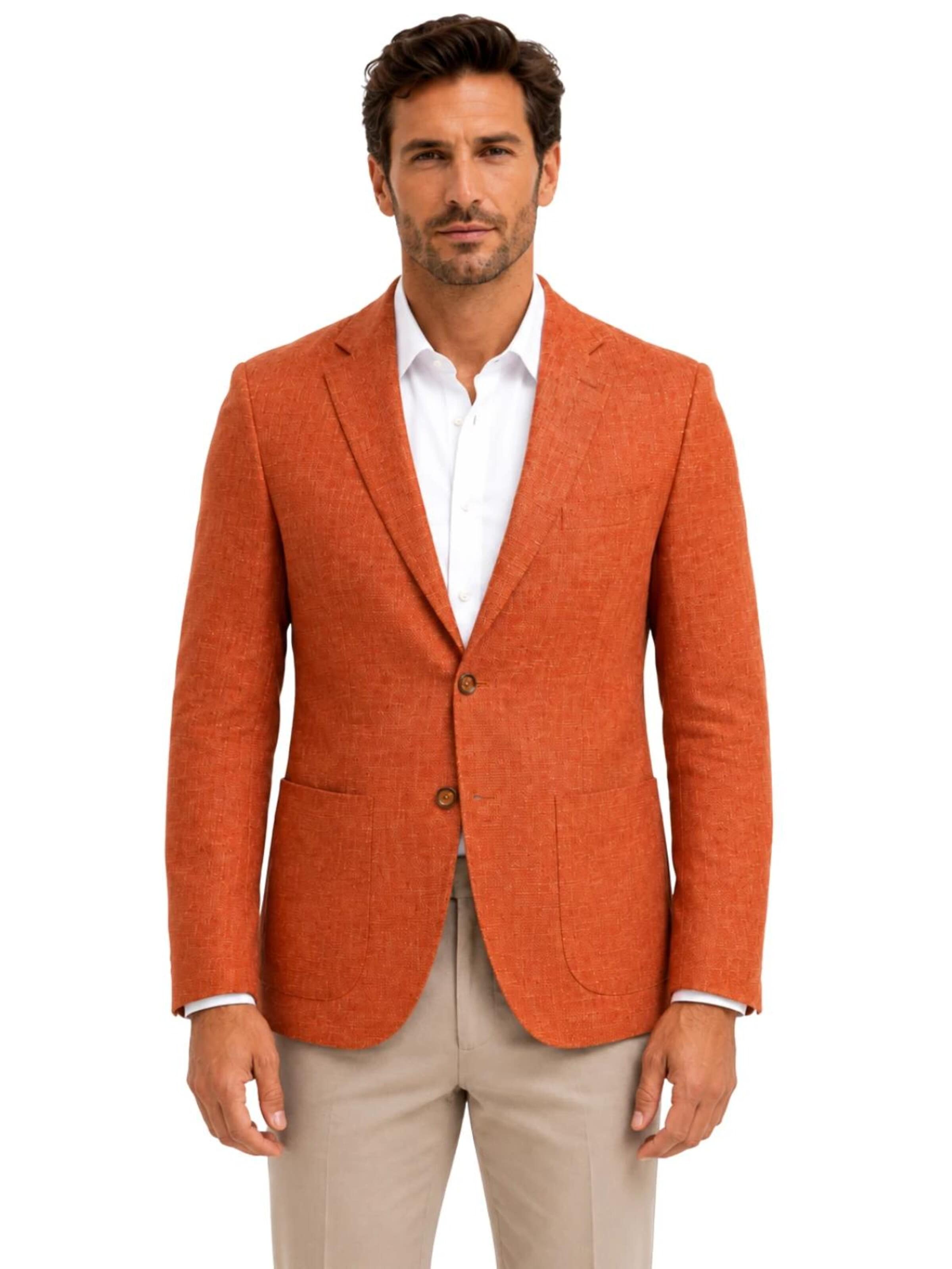 Guild Super Slim Fit Business Blazer 'Extra Slim fit Herren Sakko' in Orange: front