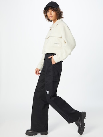 Calvin Klein Jeans Fleece Jacket in Beige